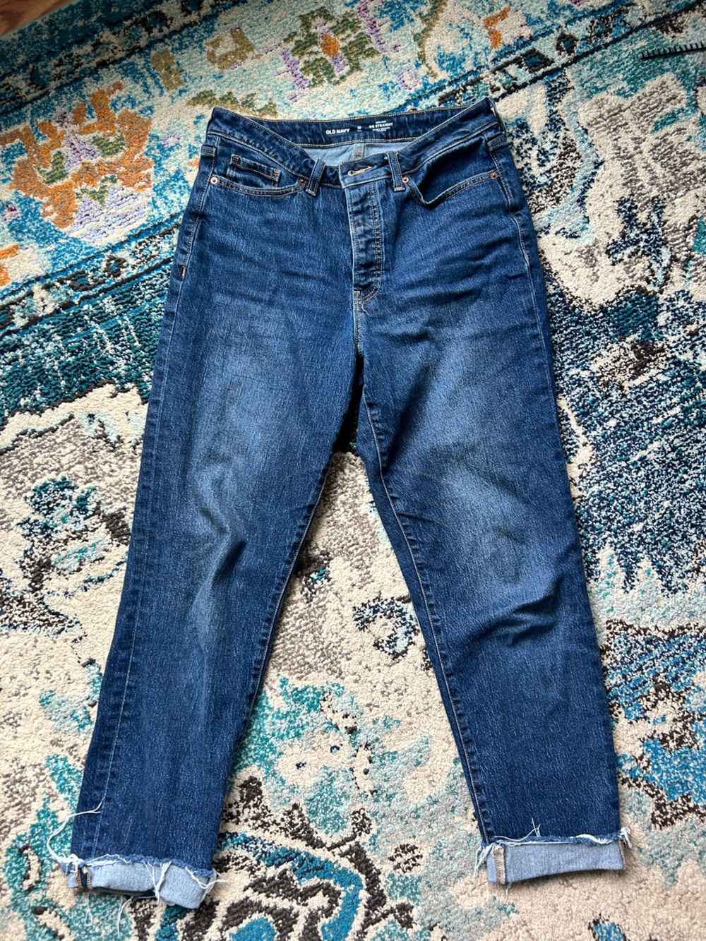 Classic Dark Blue Denim Jeans
